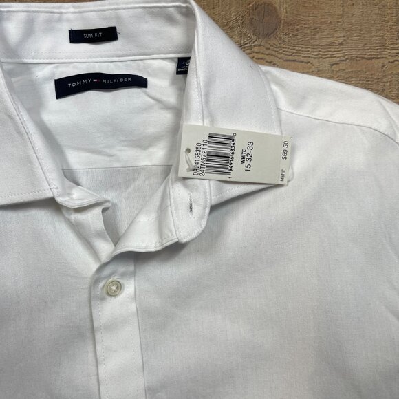 Tommy Hilfiger Mens NWT White Dress Shirt size 15 (32/33) - Picture 3 of 4